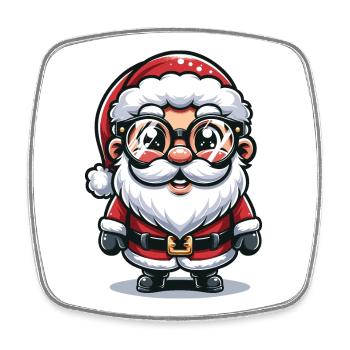 Weihnachtsmann mit Sonnenbrille Xmas Kostüm - Viereckiger Kühlschrankmagnet - Weiß - Vorne
