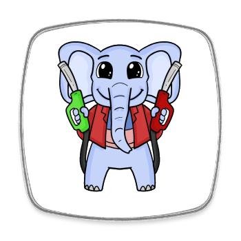 Pump attendant - Square fridge magnet - white - Front