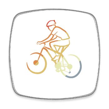 Vintage Mountain Bikers - Square fridge magnet - white - Front