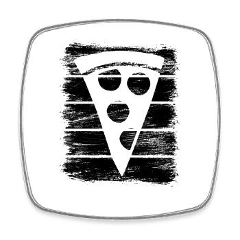 Pizza Slice Sketch - Square fridge magnet - white - Front