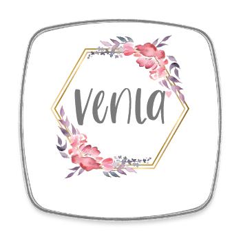 Venla Mädchen Name Baby Geschenk - Viereckiger Kühlschrankmagnet - Weiß - Vorne