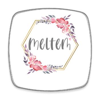 Meltem Turkin prénom Turquie cadeau de bébé - Magnet carré - blanc - Devant