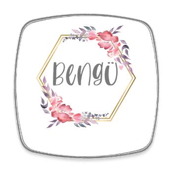 Bengü Prénom Turc Turquie Cadeau Bébé - Magnet carré - blanc - Devant