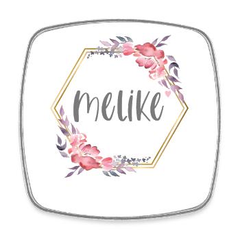 Melike turc prénom Turquie cadeau de bébé - Magnet carré - blanc - Devant