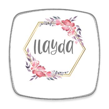 Ilayda Prénom turc Turquie cadeau de bébé - Magnet carré - blanc - Devant