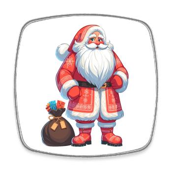 Ded Moroz Snegurotschka russischer Weihnachtsmann - Viereckiger Kühlschrankmagnet - Weiß - Vorne