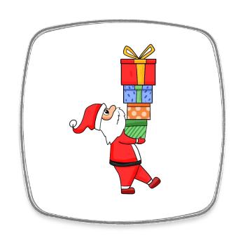 Père Noël avec cadeaux - Noël - Magnet carré - blanc - Devant