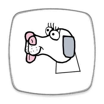 mignon chien chien tête joyeux animaux de compagnie enfants - Magnet carré - blanc - Devant