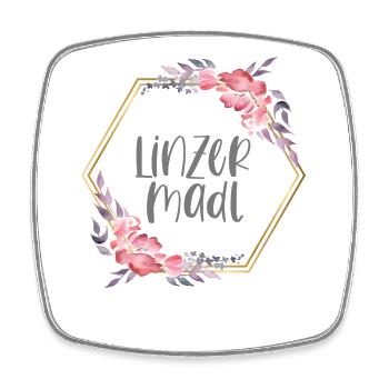 Linzer Madl Österreich Heimat Mädchen Geschenk - Viereckiger Kühlschrankmagnet - Weiß - Vorne