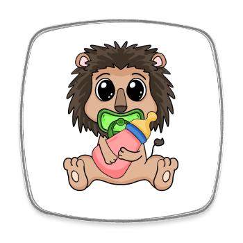 Bébé Lion Animal - Magnet carré - blanc - Devant