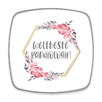 Kardiologin Ärztin Doktorin Beruf Geschenk - Viereckiger Kühlschrankmagnet - Weiß - Vorne