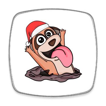 Erdmännchen Weihnachten - Viereckiger Kühlschrankmagnet - Weiß - Vorne