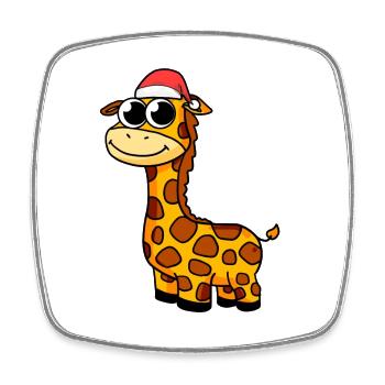 Giraffe Weihnachten - Viereckiger Kühlschrankmagnet - Weiß - Vorne