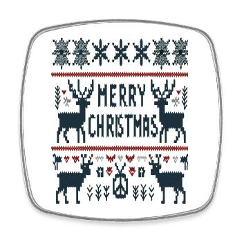 Ugly Christmas Reindeer Merry Christmas - Square fridge magnet - white - Front