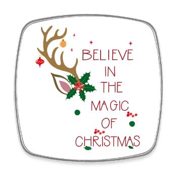 Weihnachten Believe in the Magic of the Christmas - Square fridge magnet - white - Front