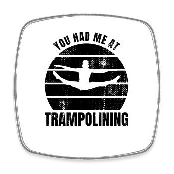 Trampolinist Spruch - Viereckiger Kühlschrankmagnet - Weiß - Vorne