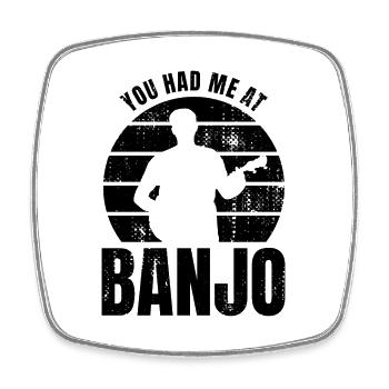 Banjo Player Saying - Square fridge magnet - white - Front
