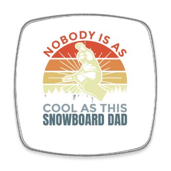 Snowboard Dad - Viereckiger Kühlschrankmagnet - Weiß - Vorne