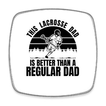 Lacrosse Dad - Square fridge magnet - white - Front