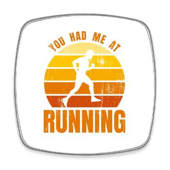Running lover - Square fridge magnet - white - Front