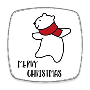 Merry Christmas - Square fridge magnet - white - Front