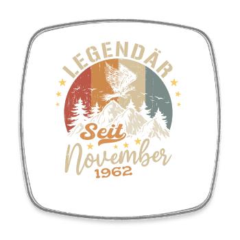 Legendär Seit November 1962 - 1962 - Viereckiger Kühlschrankmagnet - Weiß - Vorne