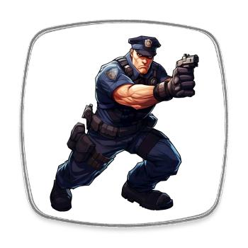 Rambo Police - Square fridge magnet - white - Front