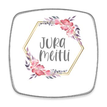 Schweiz Jura Mädchen Heimat Geschenk - Viereckiger Kühlschrankmagnet - Weiß - Vorne