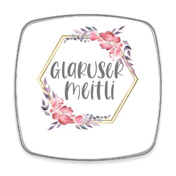 Switzerland Glarus Girl Homeland Gift - Square fridge magnet - white - Front