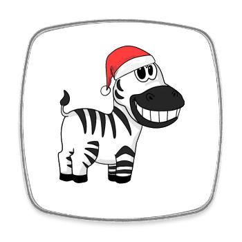 Zebra Christmas - Square fridge magnet - white - Front