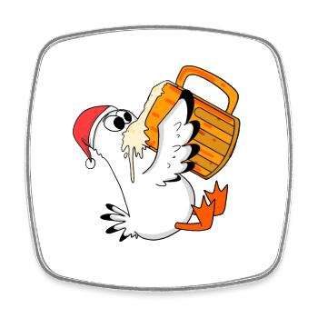 Seagull Beer Christmas - Square fridge magnet - white - Front