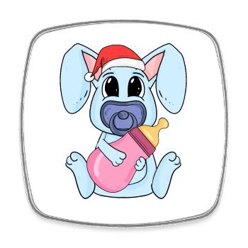 Bunny Baby Christmas - Square fridge magnet - white - Front