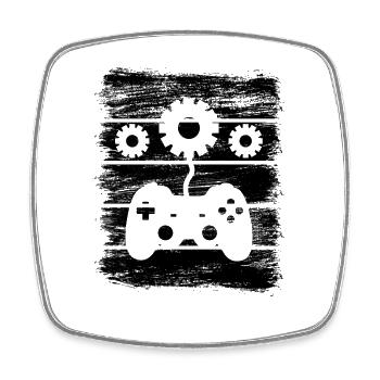 Développeur de jeux - Magnet carré - blanc - Devant