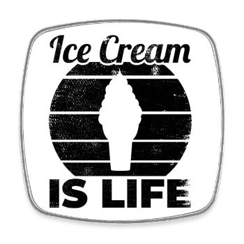 Ice Cream Vendor Saying - Square fridge magnet - white - Front