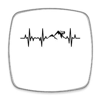 Mountain biker palpitations ECG - Square fridge magnet - white - Front