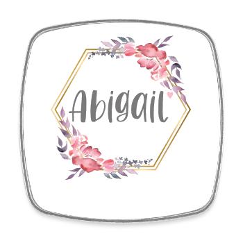 Abigail Mädchen Name Baby Geschenk - Viereckiger Kühlschrankmagnet - Weiß - Vorne