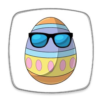 Osterei Ostern Sonnenbrille - Viereckiger Kühlschrankmagnet - Weiß - Vorne