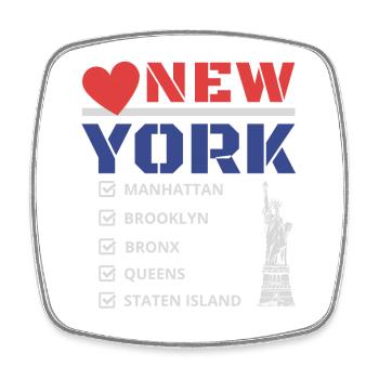 New York City Fünf Bezirke lieben die New Yorker Bronx - Viereckiger Kühlschrankmagnet - Weiß - Vorne