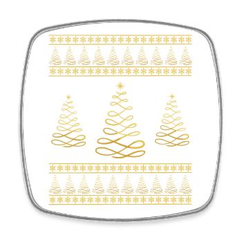 Sapin de Noël Flocon de Neige Ambiance Noël - Magnet carré - blanc - Devant