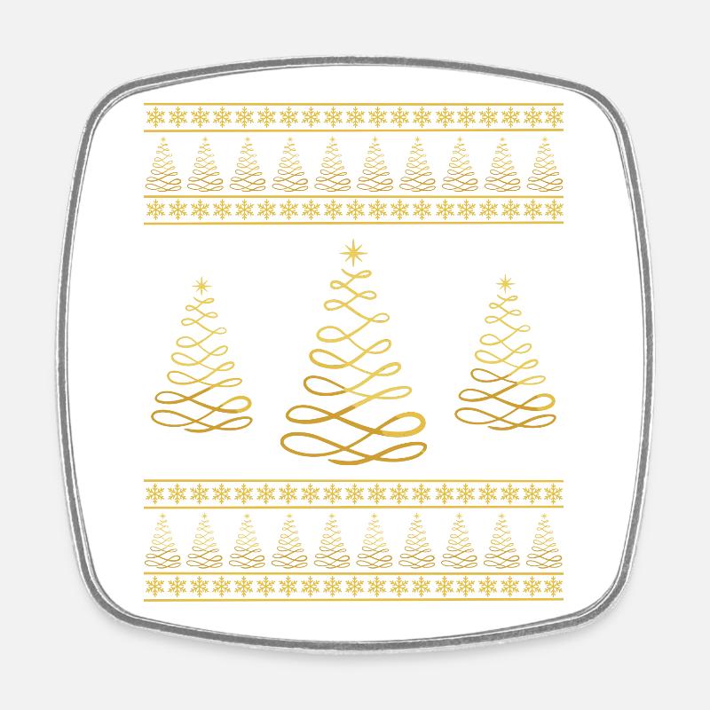 Christmas Tree Snowflake Christmas Atmosphere - Square fridge magnet - white