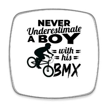 BMX Boy - Square fridge magnet - white - Front