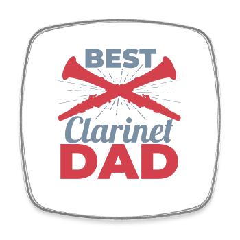 Clarinettes Papa - Magnet carré - blanc - Devant