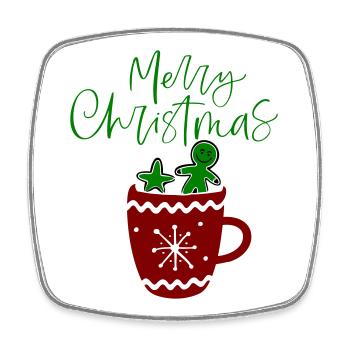 Merry Christmas, Cookies - Square fridge magnet - white - Front