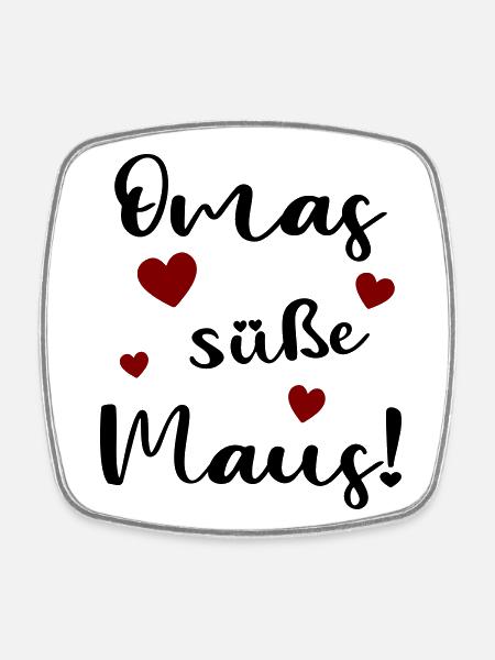 Omas süße Maus - Viereckiger Kühlschrankmagnet - Weiß