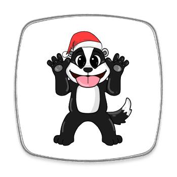 Stinktier Weihnachten - Viereckiger Kühlschrankmagnet - Weiß - Vorne