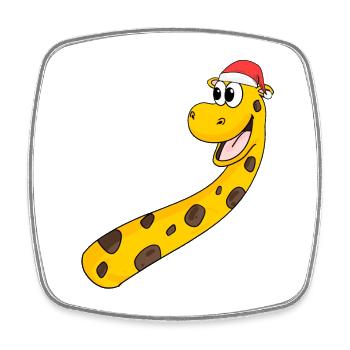 Giraffe Weihnachten - Viereckiger Kühlschrankmagnet - Weiß - Vorne