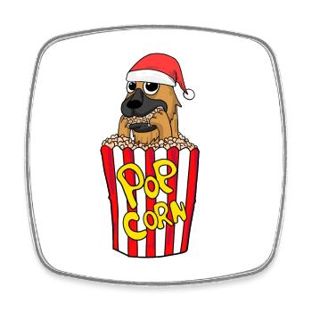 German Shepherd Dog Animal Christmas - Square fridge magnet - white - Front