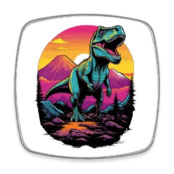 Tyrannosaure Rex - Magnet carré - blanc - Devant
