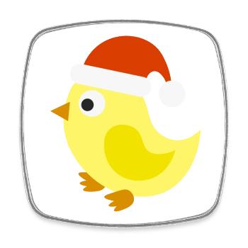Festive Christmas Chick - Square fridge magnet - white - Front