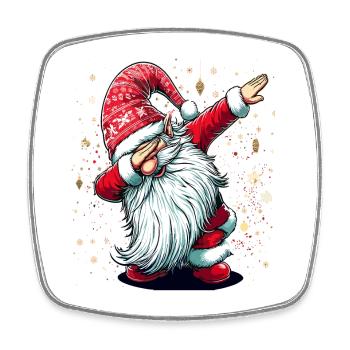 Dabbing Père Noël Dab Père Noël - Magnet carré - blanc - Devant